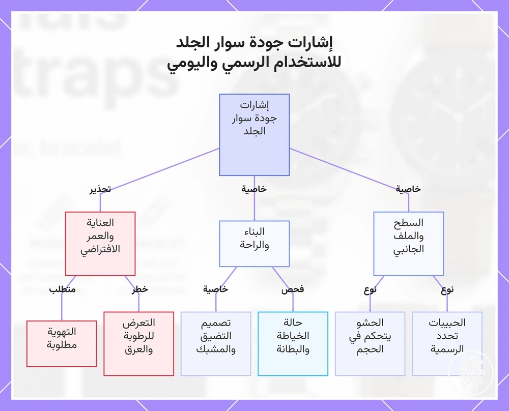 إشارات جودة سوار الجلد للاستخدام الرسمي واليومي