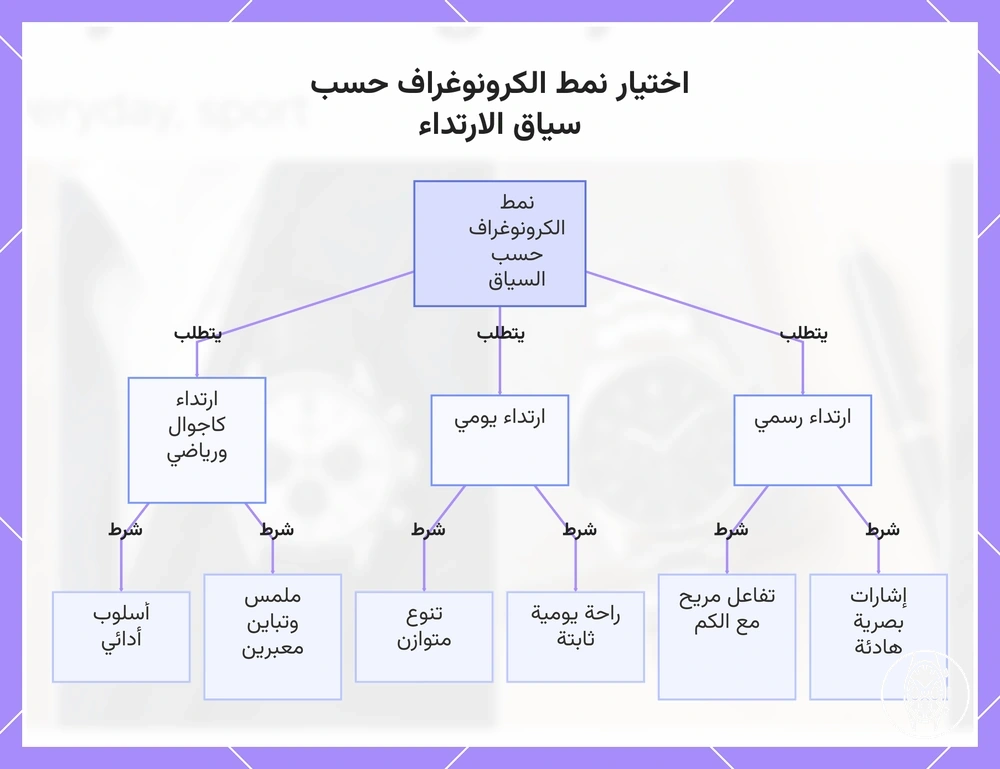 اختيار نمط الكرونوغراف حسب سياق الارتداء