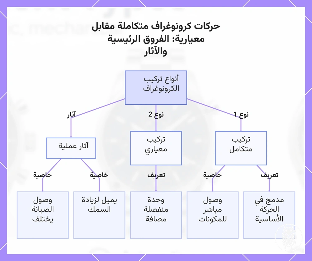 حركات كرونوغراف متكاملة مقابل معيارية: الفروق الرئيسية والآثار