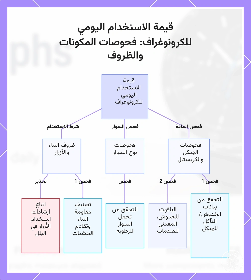 قيمة الاستخدام اليومي للكرونوغراف: فحوصات المكونات والظروف
