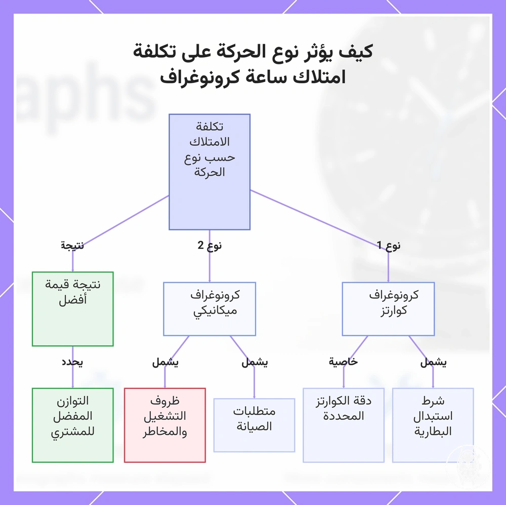 كيف يؤثر نوع الحركة على تكلفة امتلاك ساعة كرونوغراف