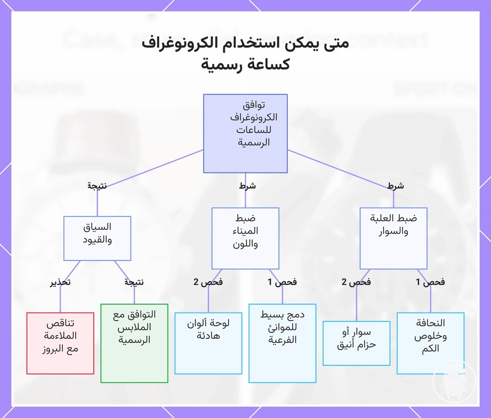 متى يمكن استخدام الكرونوغراف كساعة رسمية