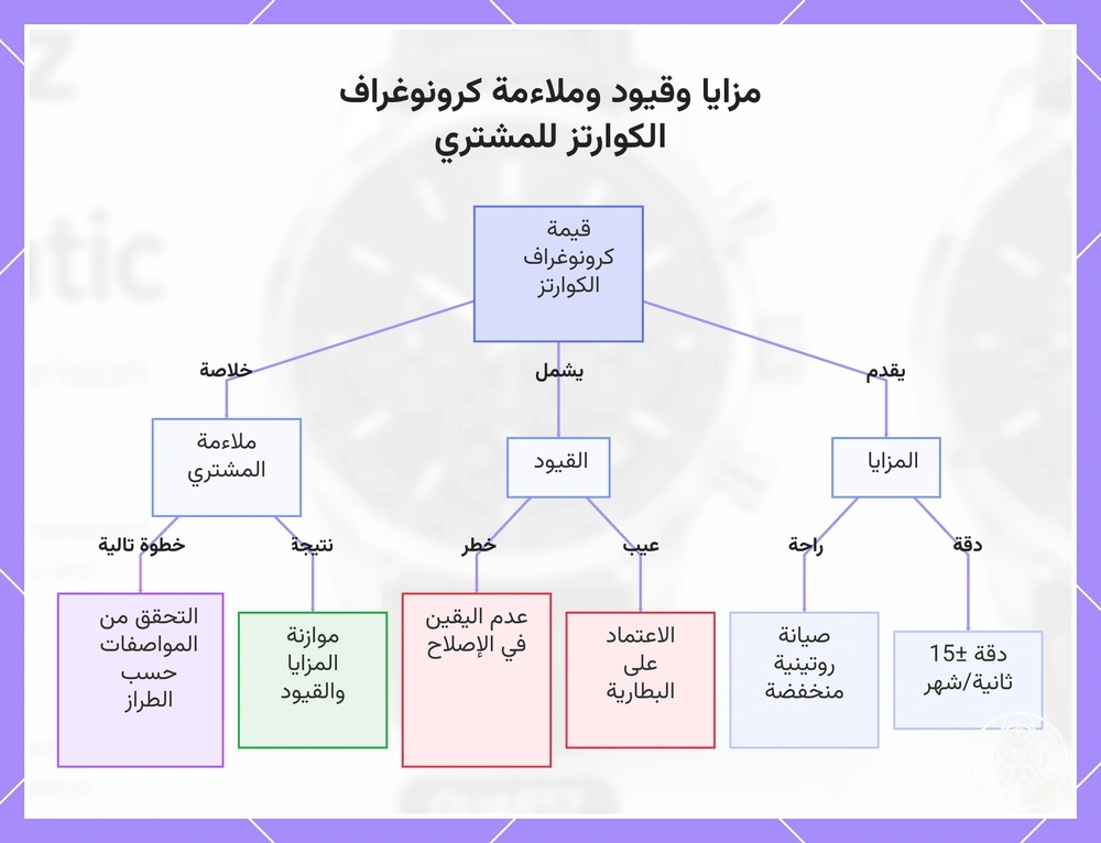 مزايا وقيود وملاءمة كرونوغراف الكوارتز للمشتري