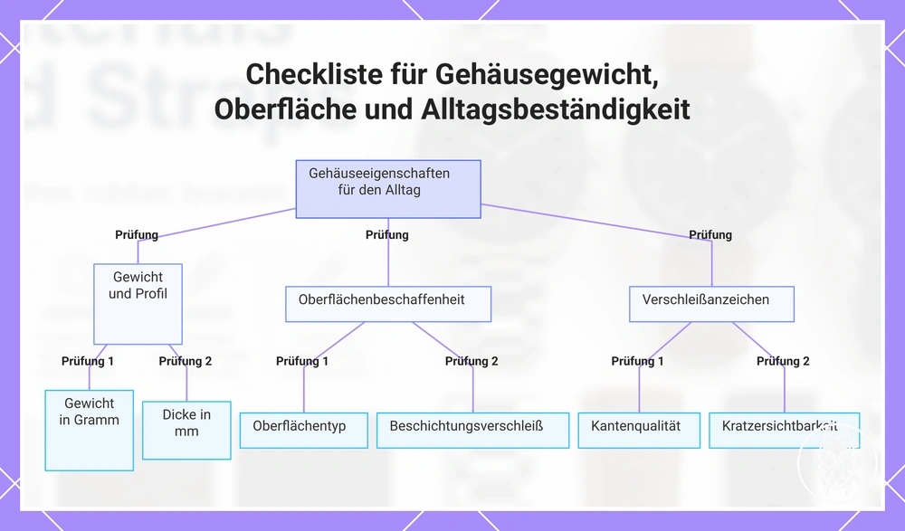 Checkliste für Gehäusegewicht, Oberfläche und Alltagsbeständigkeit