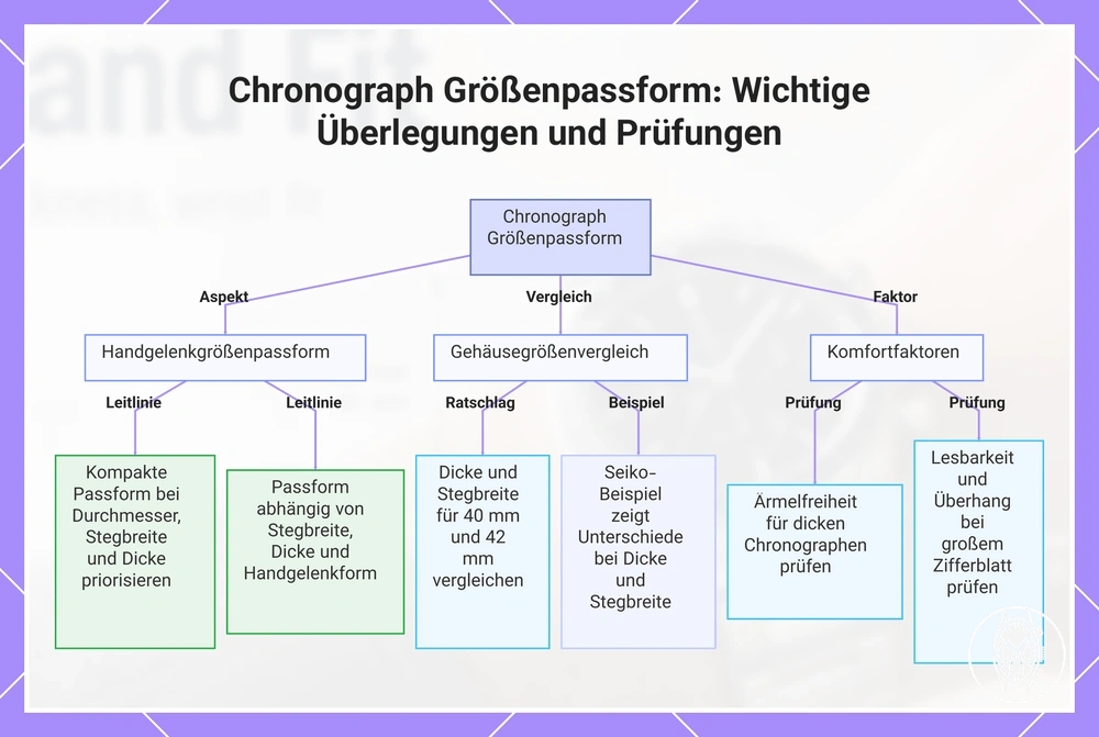 Chronograph Größenpassform: Wichtige Überlegungen und Prüfungen