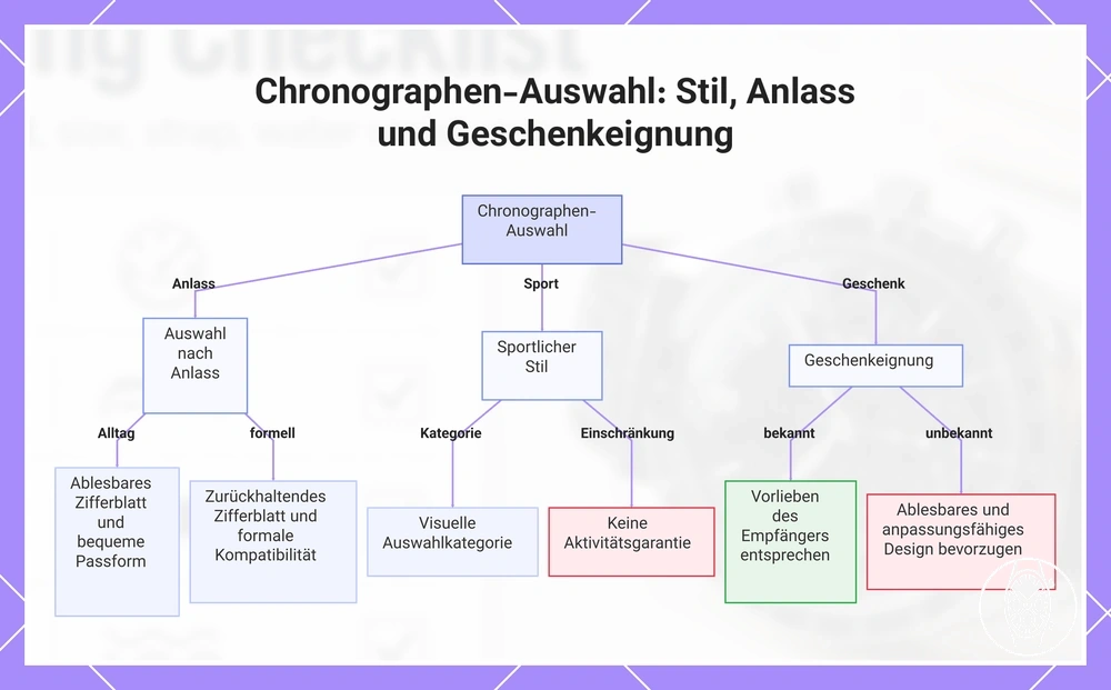 Chronographen-Auswahl: Stil, Anlass und Geschenkeignung