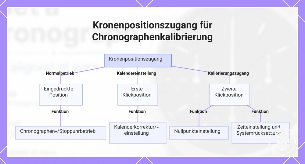 Kronenpositionszugang für Chronographenkalibrierung