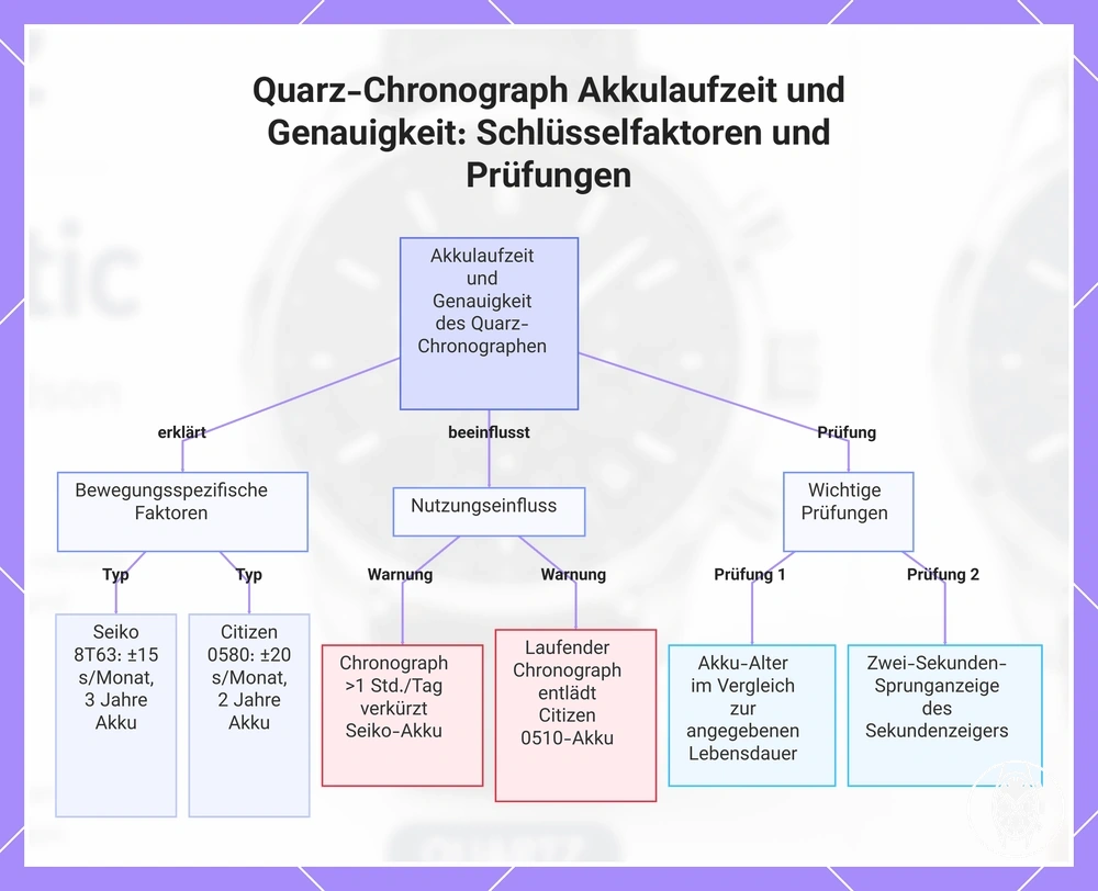 Quarz-Chronograph Akkulaufzeit und Genauigkeit: Schlüsselfaktoren und Prüfungen