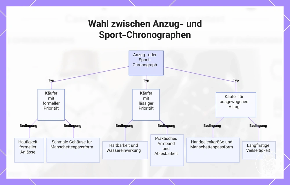 Wahl zwischen Anzug- und Sport-Chronographen