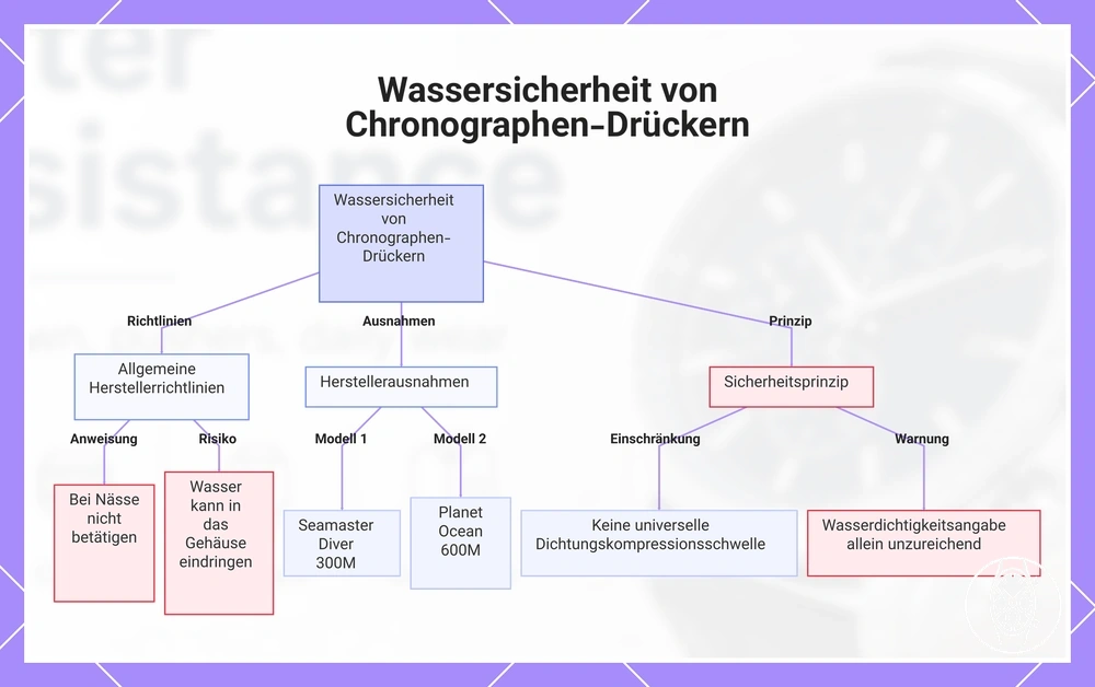 Wassersicherheit von Chronographen-Drückern