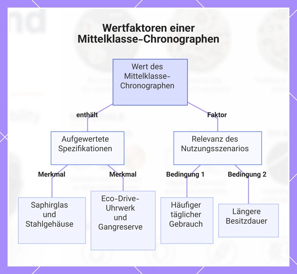 Wertfaktoren einer Mittelklasse-Chronographen