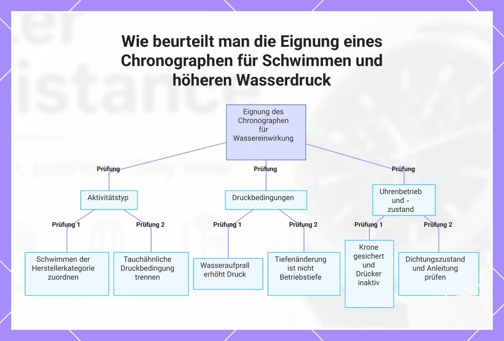 Wie beurteilt man die Eignung eines Chronographen für Schwimmen und höheren Wasserdruck