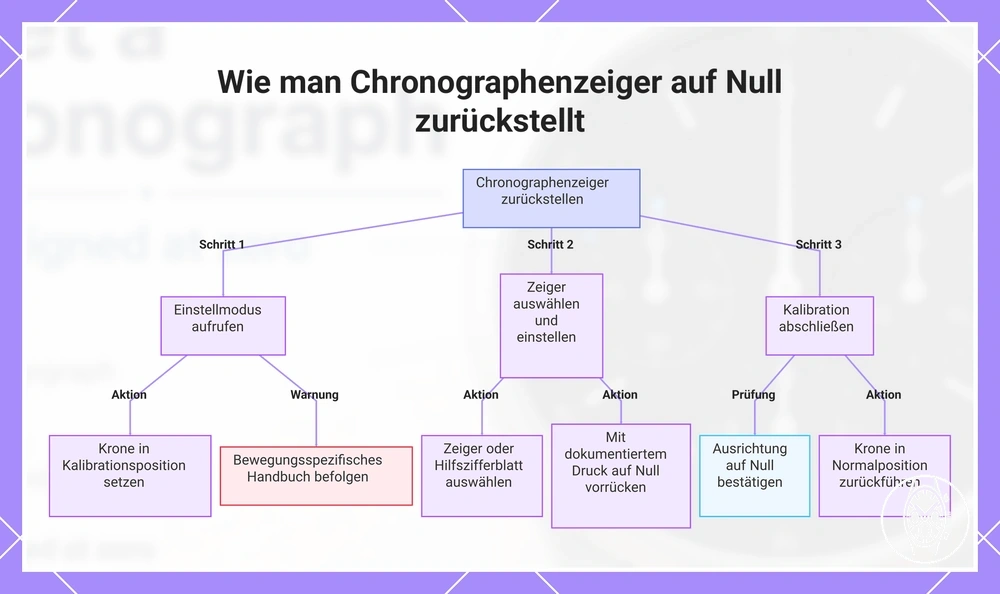 Wie man Chronographenzeiger auf Null zurückstellt