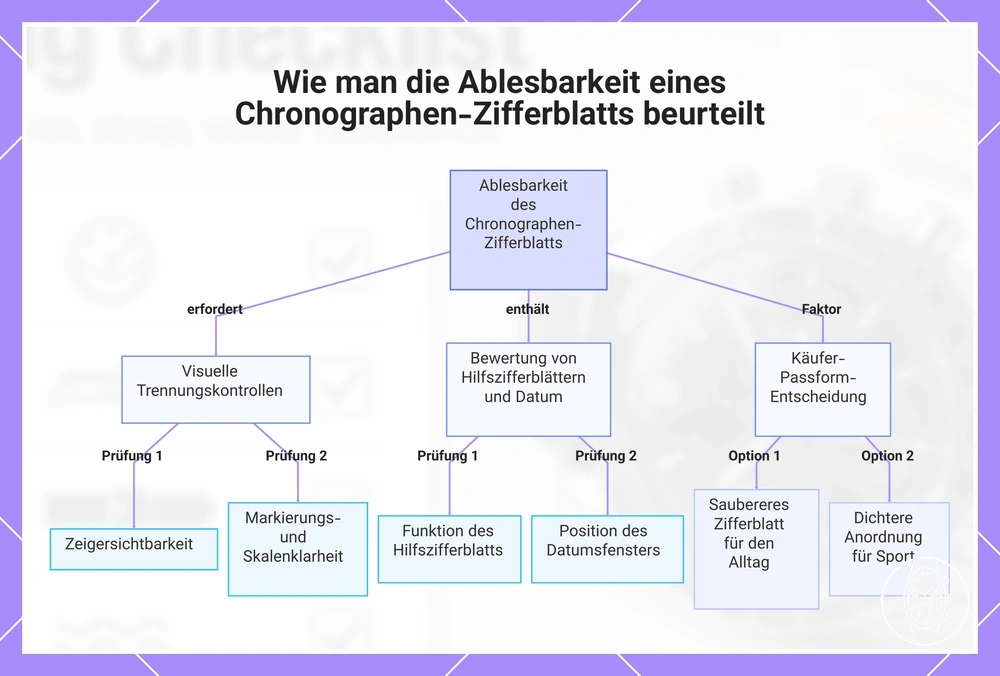 Wie man die Ablesbarkeit eines Chronographen-Zifferblatts beurteilt