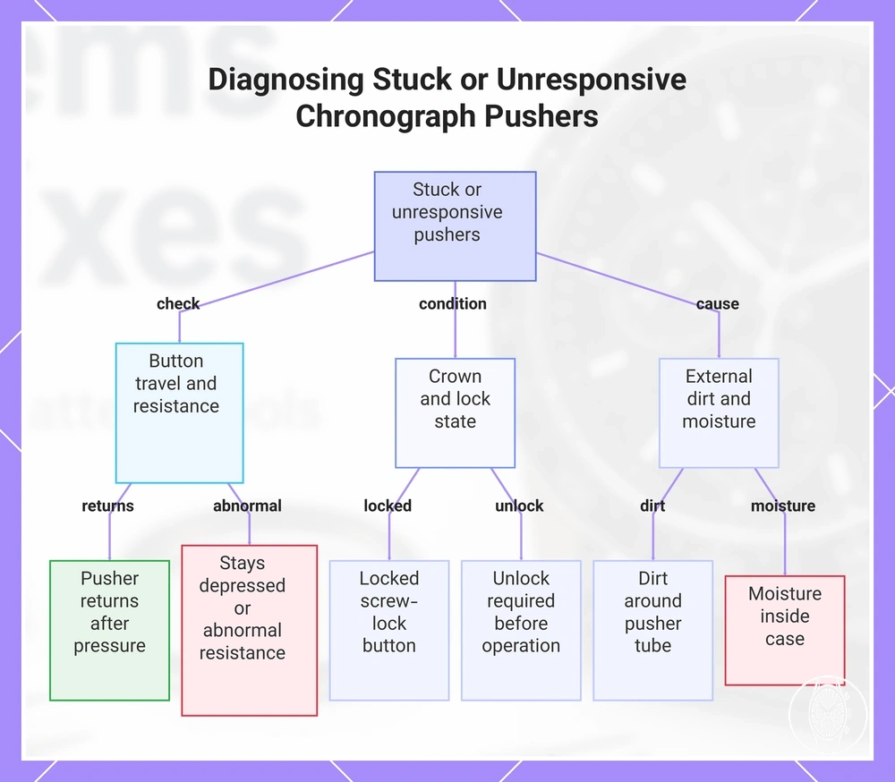 Diagnosing Stuck or Unresponsive Chronograph Pushers