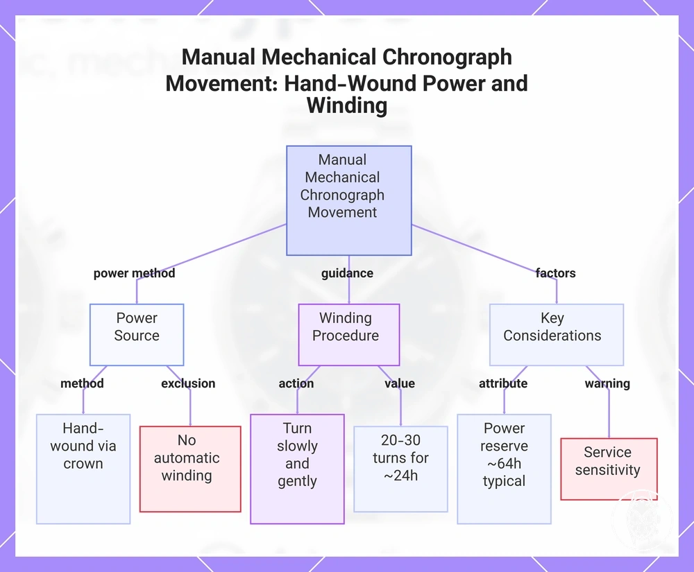 Manual Mechanical Chronograph Movement: Hand-Wound Power and Winding