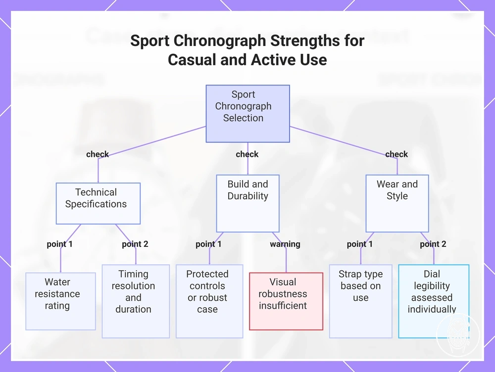 Sport Chronograph Strengths for Casual and Active Use