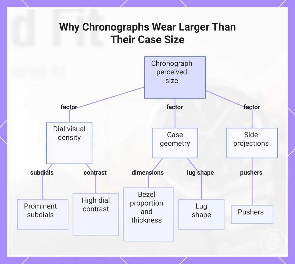 Why Chronographs Wear Larger Than Their Case Size