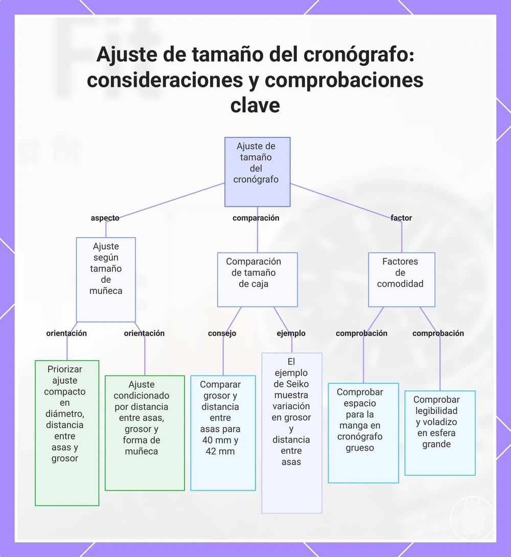 Ajuste de tamaño del cronógrafo: consideraciones y comprobaciones clave