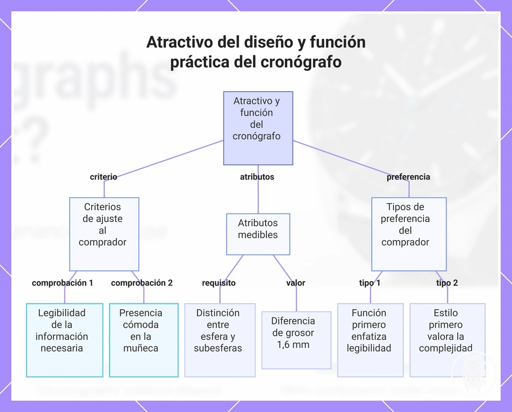 Atractivo del diseño y función práctica del cronógrafo