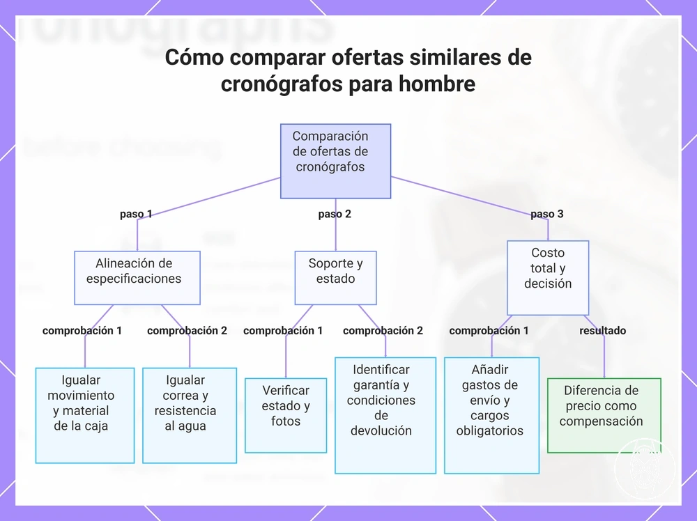 Cómo comparar ofertas similares de cronógrafos para hombre