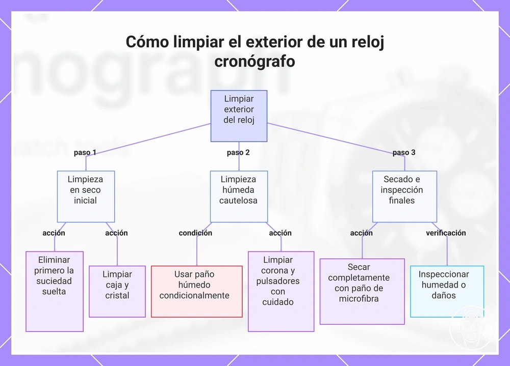 Cómo limpiar el exterior de un reloj cronógrafo