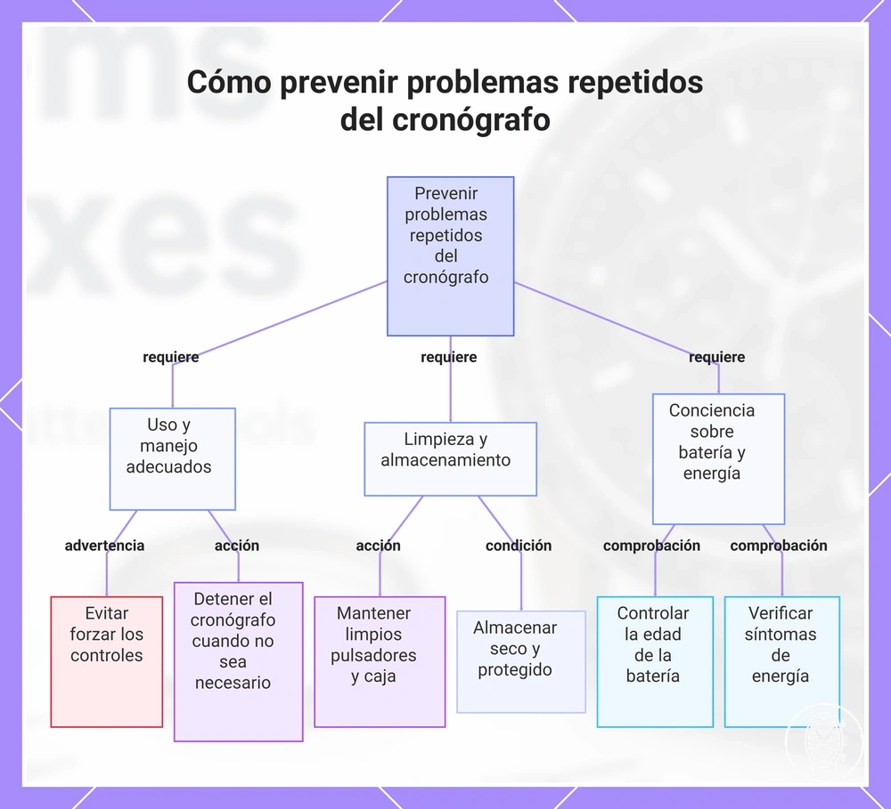 Cómo prevenir problemas repetidos del cronógrafo