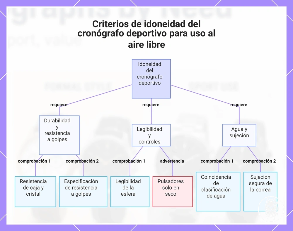 Criterios de idoneidad del cronógrafo deportivo para uso al aire libre