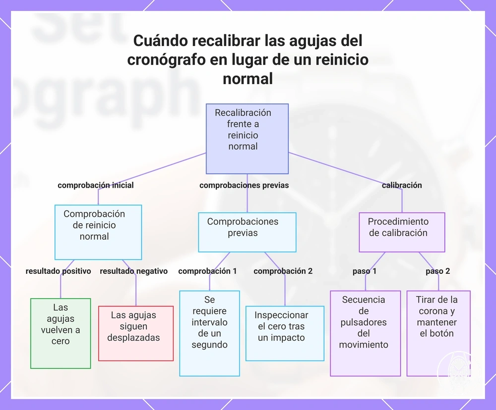 Cuándo recalibrar las agujas del cronógrafo en lugar de un reinicio normal
