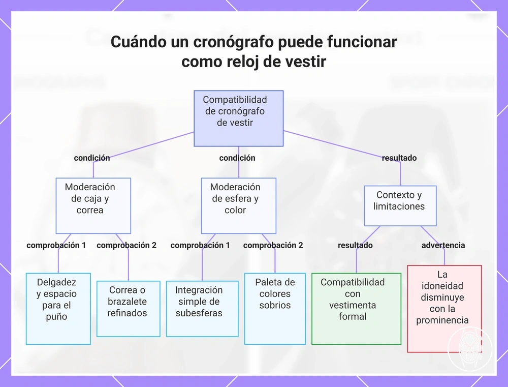 Cuándo un cronógrafo puede funcionar como reloj de vestir