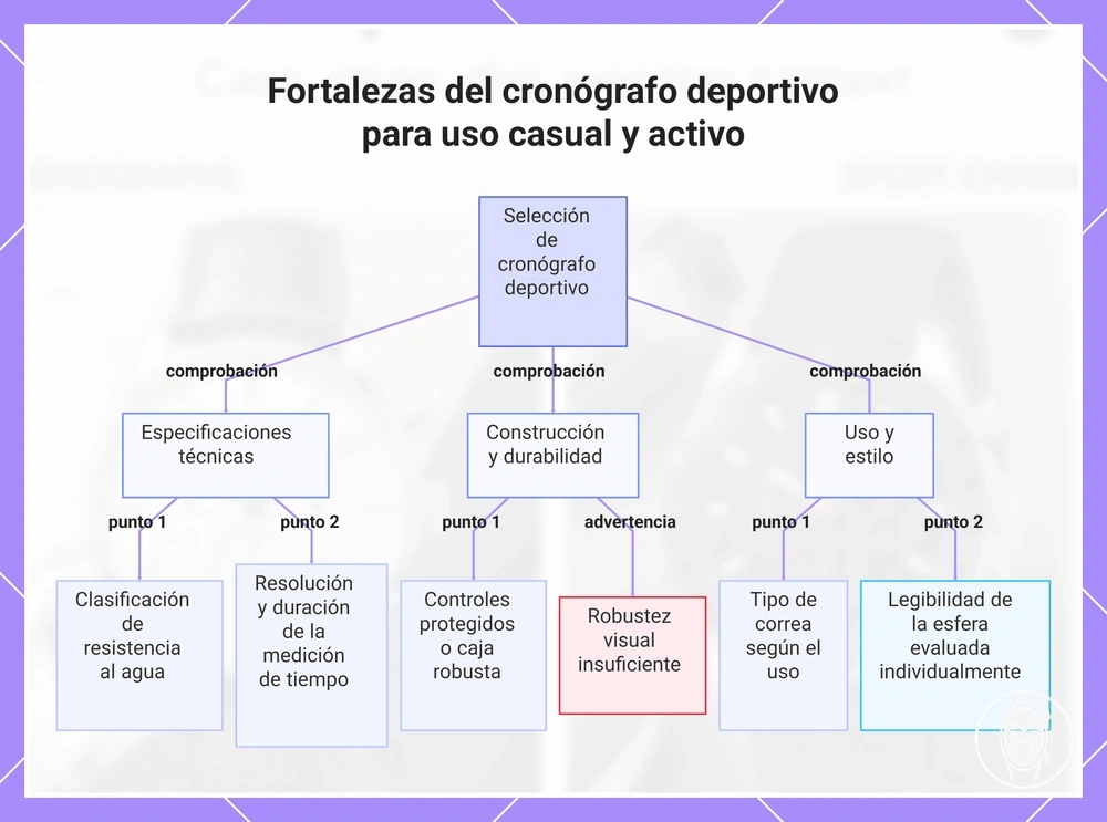 Fortalezas del cronógrafo deportivo para uso casual y activo