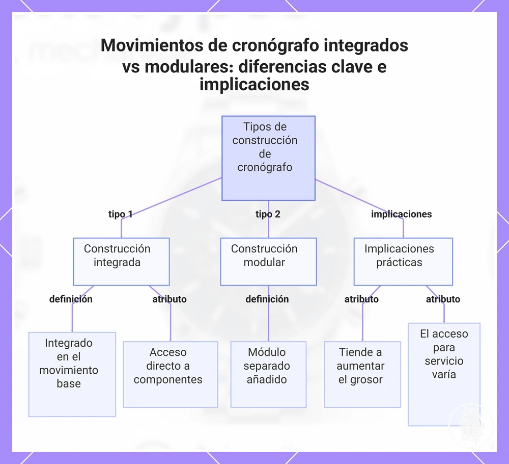 Movimientos de cronógrafo integrados vs modulares: diferencias clave e implicaciones