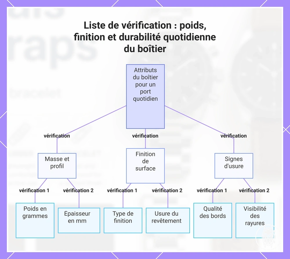 Liste de vérification : poids, finition et durabilité quotidienne du boîtier