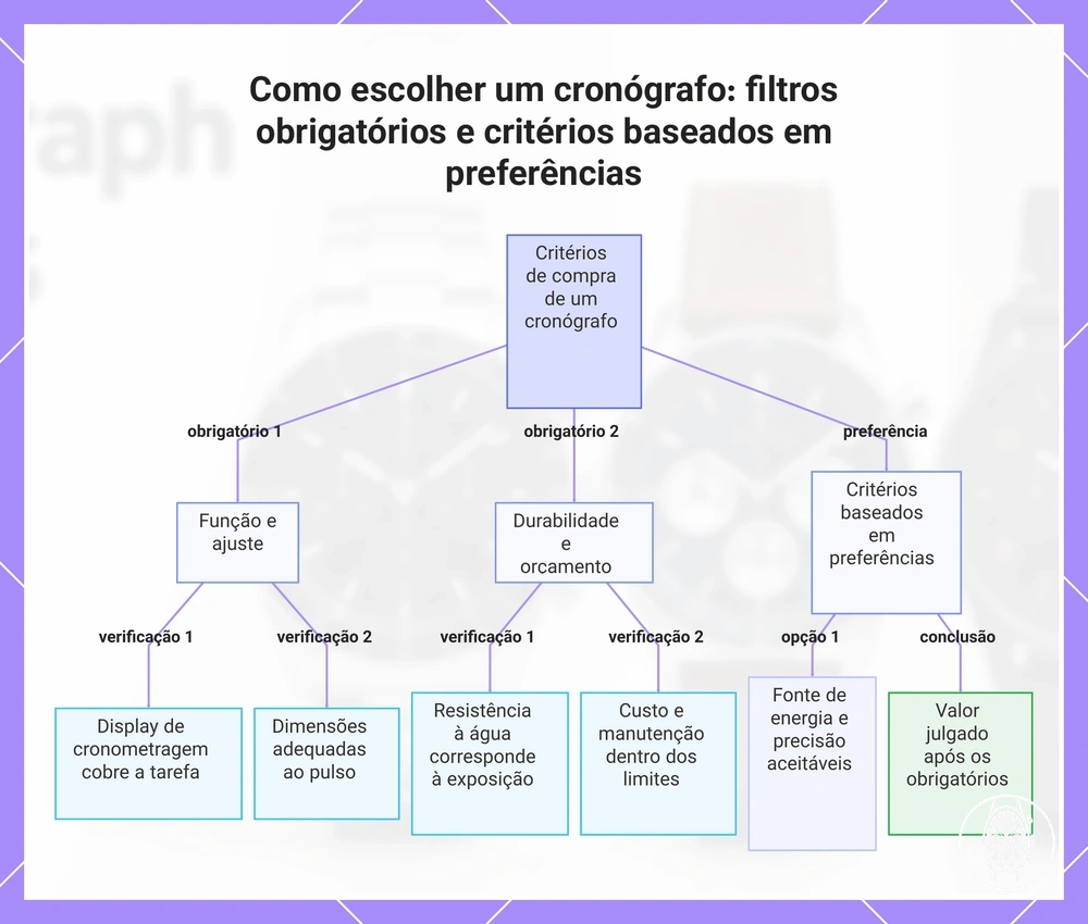 Como escolher um cronógrafo: filtros obrigatórios e critérios baseados em preferências