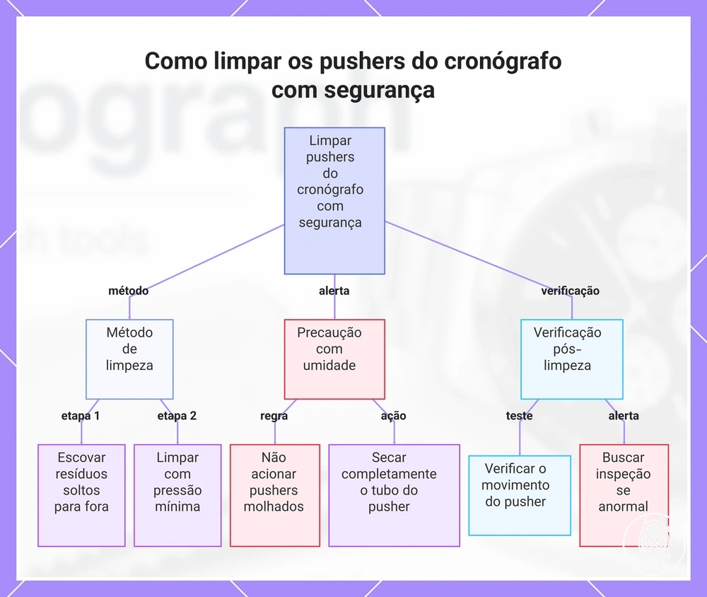 Como limpar os pushers do cronógrafo com segurança