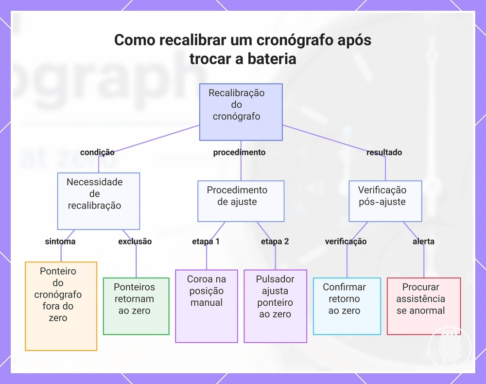 Como recalibrar um cronógrafo após trocar a bateria