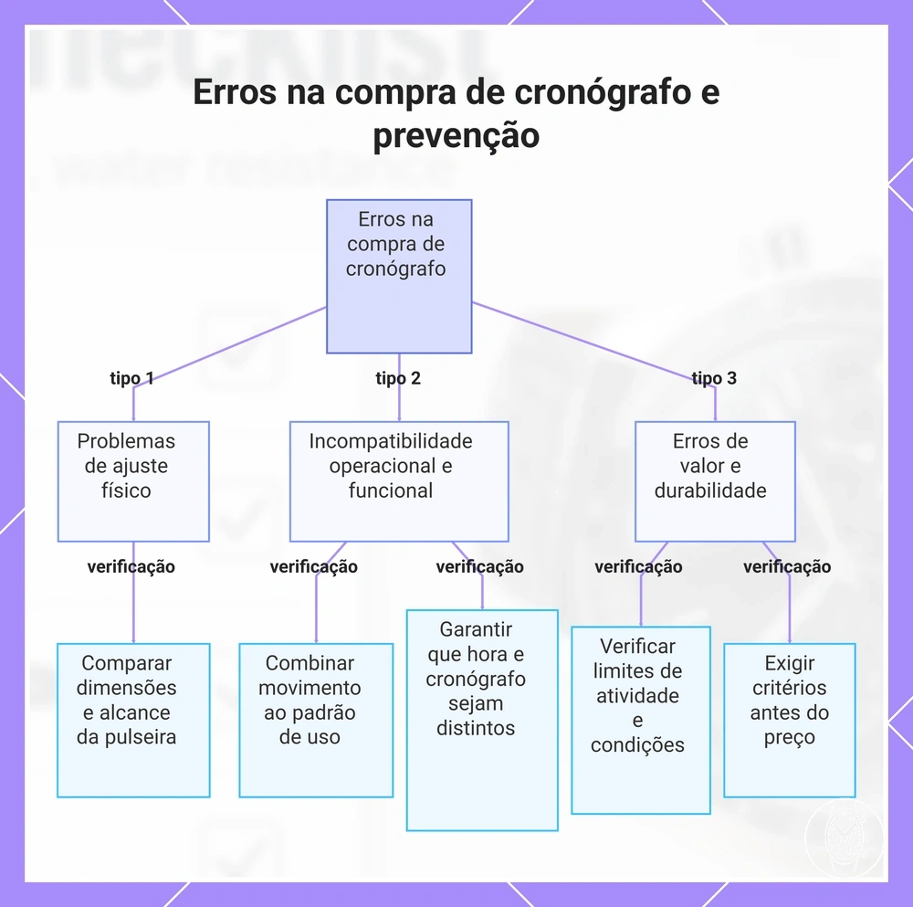 Erros na compra de cronógrafo e prevenção