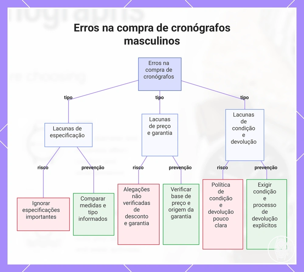 Erros na compra de cronógrafos masculinos