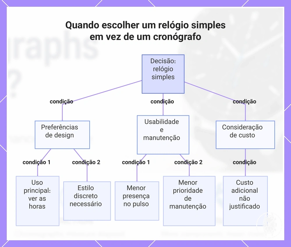 Quando escolher um relógio simples em vez de um cronógrafo
