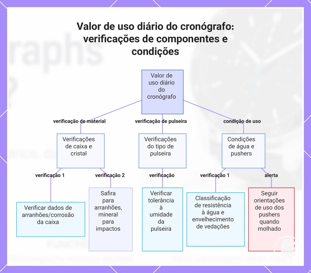 Valor de uso diário do cronógrafo: verificações de componentes e condições