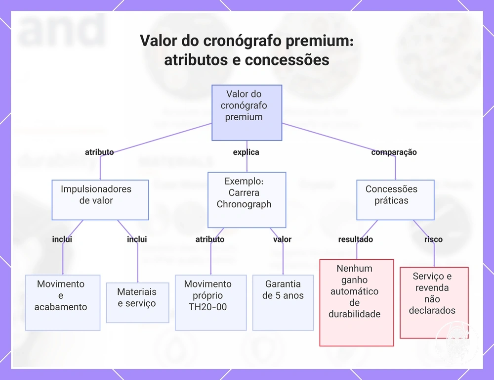 Valor do cronógrafo premium: atributos e concessões