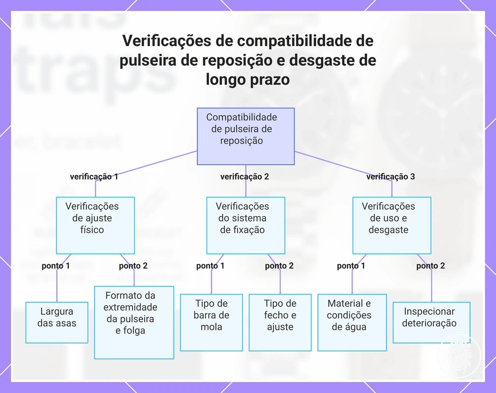 Verificações de compatibilidade de pulseira de reposição e desgaste de longo prazo
