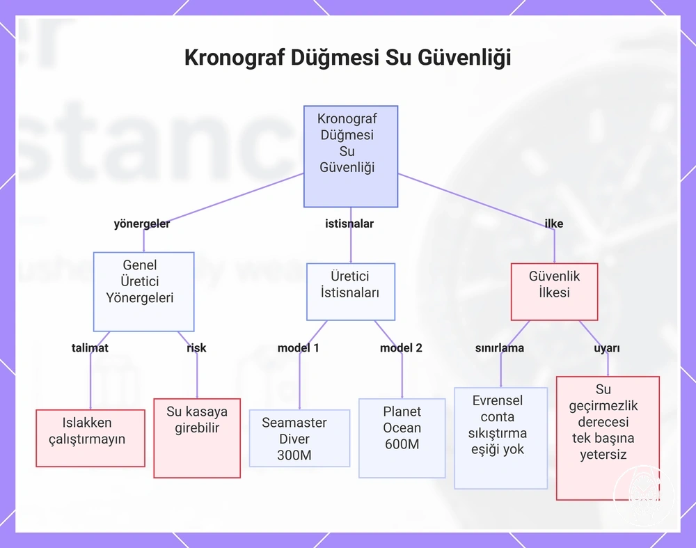 Kronograf Düğmesi Su Güvenliği