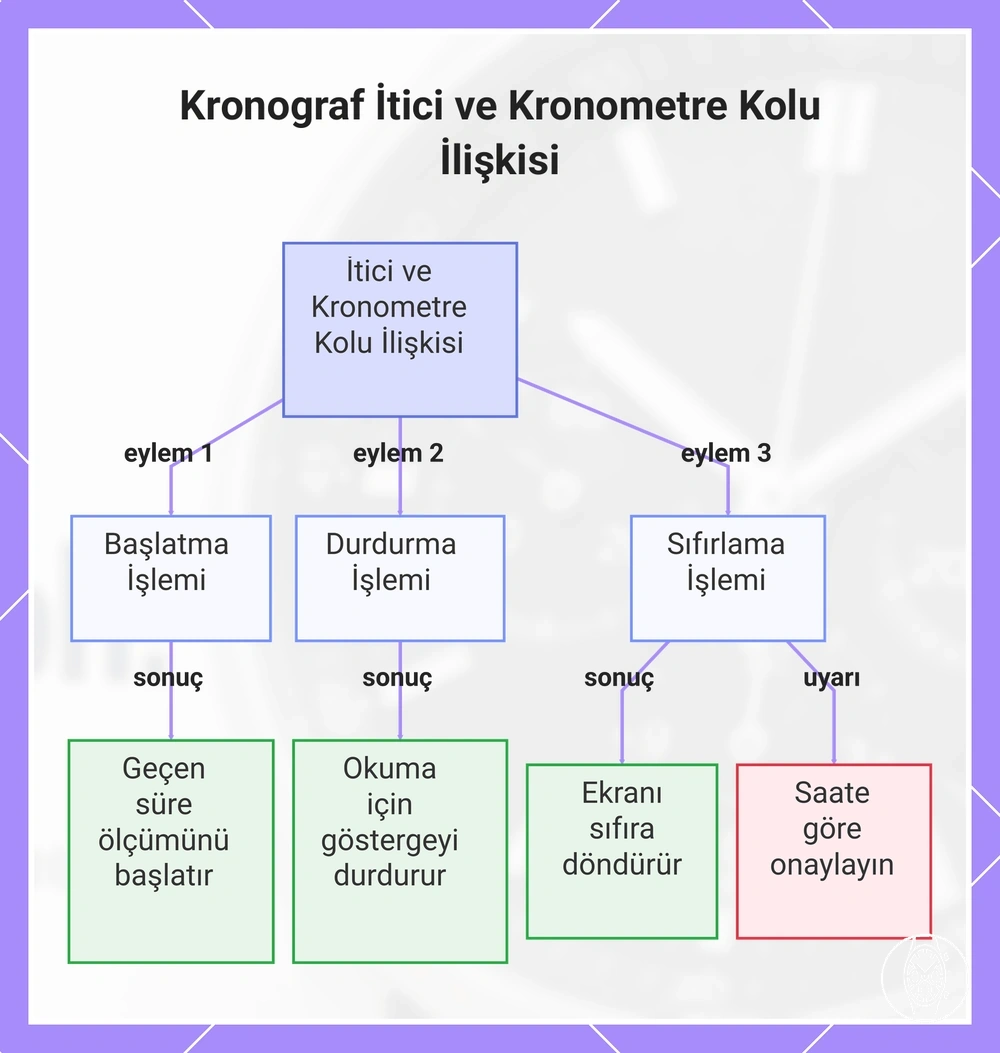 Kronograf İtici ve Kronometre Kolu İlişkisi