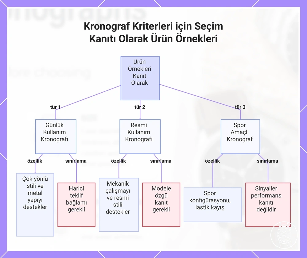 Kronograf Kriterleri için Seçim Kanıtı Olarak Ürün Örnekleri