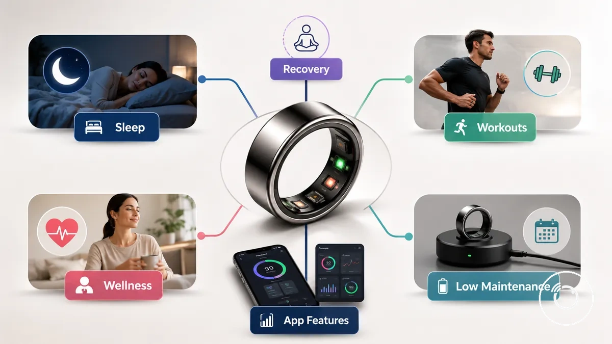 Entscheidungspfade für Einsatzzwecke und Tracking-Prioritäten eines Fitness-Smartrings