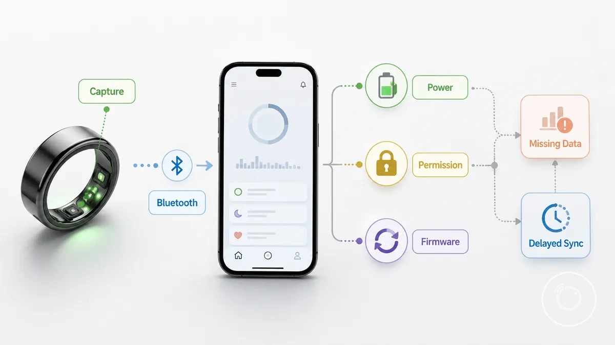 Diagramm der häufigsten Ursachen für fehlende Fitness-Smartring-Daten