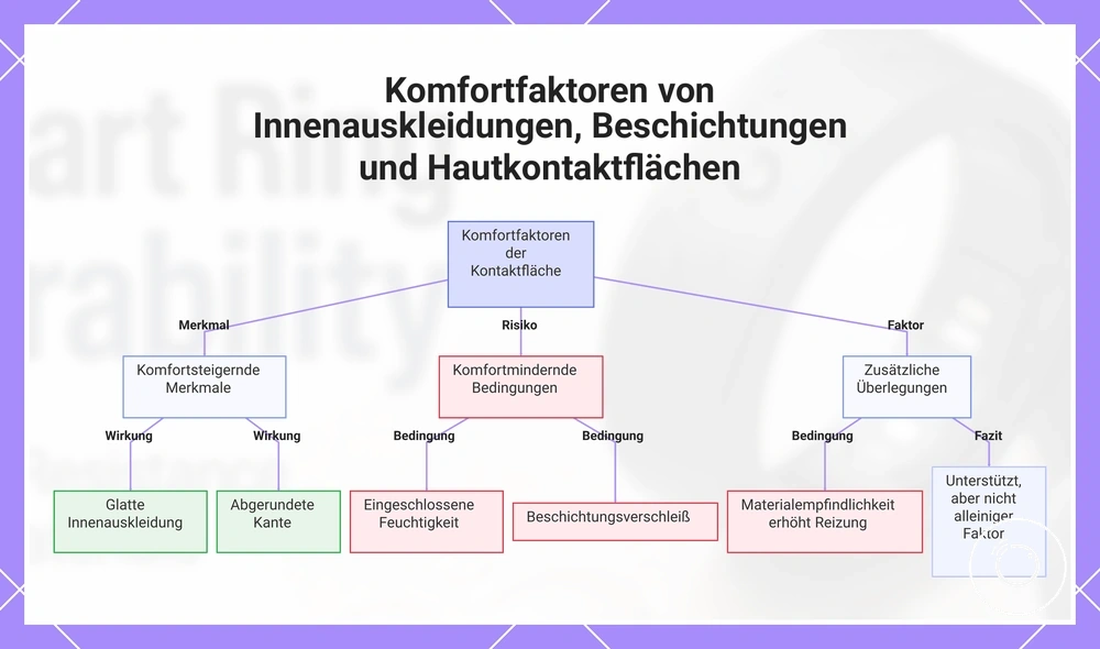 Komfortfaktoren von Innenauskleidungen, Beschichtungen und Hautkontaktflächen