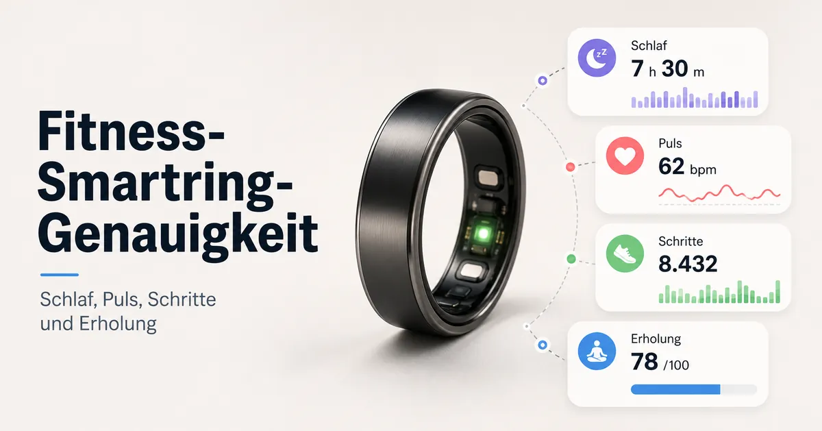 Fitness-Smartring mit Schlaf-, Puls-, Schritt- und Erholungswerten
