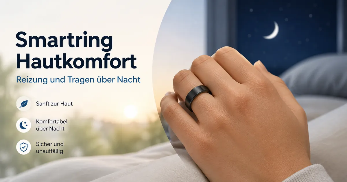 Fitness-Smartring sitzt tagsüber und über Nacht bequem am Finger